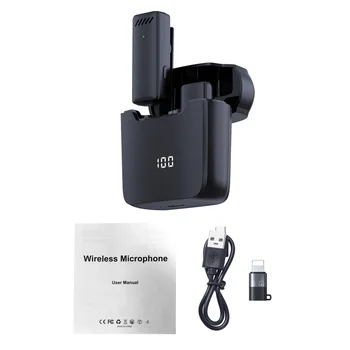 Мини-беспроводной петличный микрофон для шумоподавления мобильного телефона, совместимый с планшетом Type-C Android для прямой трансляции.
