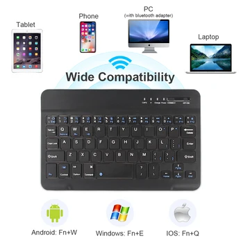 Мини-клавиатура Bluetooth, беспроводная клавиатура для ipad, телефона, планшета, перезаряжаемая клавиатура для Android, IOS, Windows
