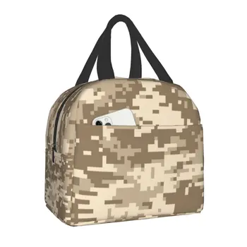 Многокамерная военная камуфляжная сумка для ланча с камуфляжной изоляцией для женщин, сменный холодильник, термос для ланча, школьные сумки для ланча