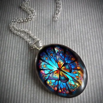 Мода творческий красочный животное насекомое бабочка наклейка ожерелье юбилей партии подарок