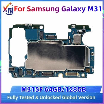 Модуль печатной платы материнской платы 64 ГБ 128 ГБ для Samsung Galaxy M31 SM-M315F Разблокированная материнская плата Логическая плата Версия для ЕС