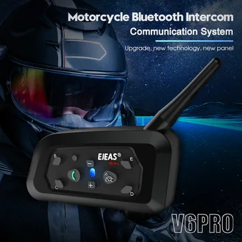 Мотоциклетная гарнитура внутренней связи EJEAS V6 PRO, беспроводная Bluetooth-гарнитура, шлем, наушники, портативная рация IP65, водонепроницаемый BT5.1