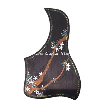 Накладка для акустической гитары Plum Blossom Inaly, инкрустация из настоящего морского ушка, накладка из цельного дерева, Аксессуар для гитары, бесплатная доставка