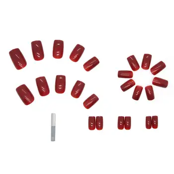 Накладные ногти для маникюрных салонов, винно-красные Праздничные накладные ногти, безопасные износостойкие для особых случаев, ногти для выпускного вечера