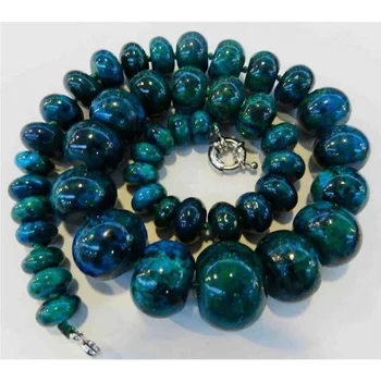 Натуральный 10-20 мм Зеленый азурит Феникс Счеты Ожерелье с драгоценным камнем 18 