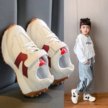 Новая красивая детская обувь Для девочек и мальчиков, Кроссовки Для малышей, Дышащие Теннисные туфли на плоской подошве из Искусственной кожи, Красные/Черные/Gree, Размер 21 ~ 36