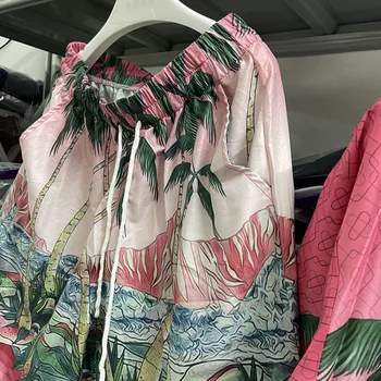 Новая Розовая рубашка Casablanca с принтом Кокосовой пальмы, Мужские И Женские Гавайские рубашки, Футболка y2k 2