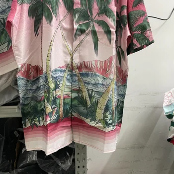 Новая Розовая рубашка Casablanca с принтом Кокосовой пальмы, Мужские И Женские Гавайские рубашки, Футболка y2k 3