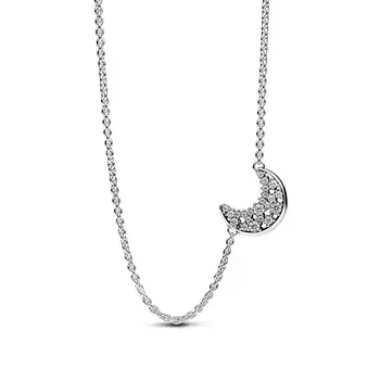 Новое ожерелье из Стерлингового Серебра 925 пробы с подвеской в виде Сияющих Звезд и Луны, Ювелирные Изделия, Модные Подарки 2