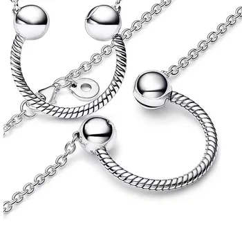 Новое ожерелье из Стерлингового Серебра 925 пробы с подвеской в виде Сияющих Звезд и Луны, Ювелирные Изделия, Модные Подарки 3