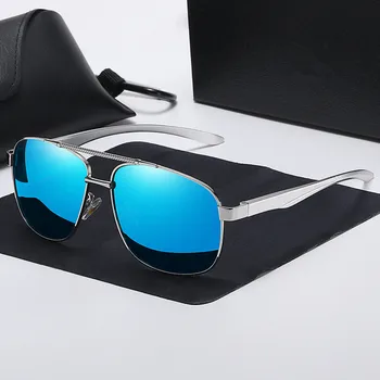 Новые алюминиево-магниевые солнцезащитные очки в модной оправе солнцезащитные очки мужские водительские зеркальные поляризационные очки