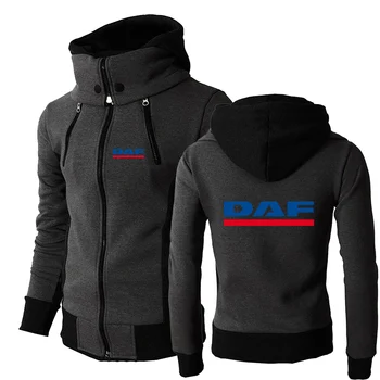 Новые мужские куртки с логотипом КОМПАНИИ DAF TRUCKS, Хлопчатобумажные толстовки, Ветрозащитная мужская одежда с капюшоном на двойной молнии