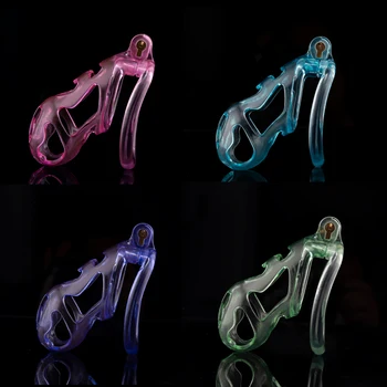 Новый Мужской Комплект Ghost Ice Vision Chastity Cage Set Легкий Мужской Сисси С 3D Принтом Клетка Для Члена Изогнутое Кольцо Для Пениса БДСМ Секс-Игрушка Для Мужчин 0