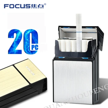 Обновленная версия FOCUS Держатель портсигара вместимостью 20 штук Коробка для сигарет Принадлежности для курения и коробка для открыток Подарок для мужчин