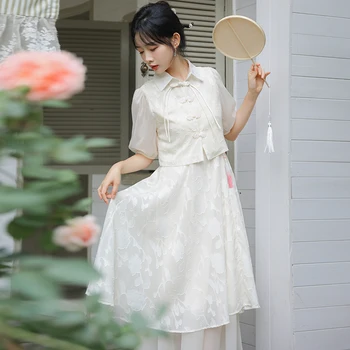 Одежда женская Женская Японская уличная одежда для женщин Rsvppap Официальный магазин Лето 2023 Темперамент Платье в китайском стиле D