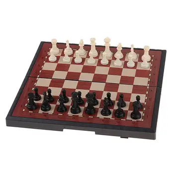 Переносная складная международная шахматная доска, дорожный набор для шахмат 19x10 см