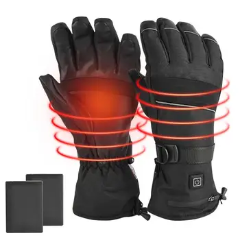 Перчатки с подогревом для мужчин 5000 мАч Водонепроницаемые уличные теплые перчатки для зимы Многофункциональные мотоциклетные перчатки с подогревом Чувствительные