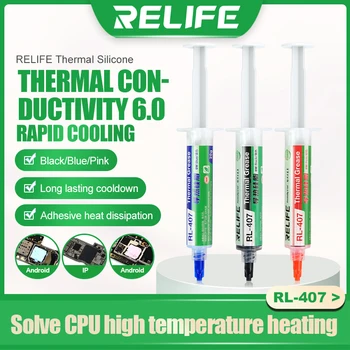 Поток термопасты RELIFE RL-407 Эффективная теплопроводность для телефонов iPhone Android Видеокарта Компьютер Процессор Быстрое охлаждение