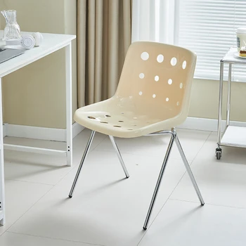 Простые скандинавские обеденные стулья со спинкой из пластика для патио, современные обеденные стулья под паром, Одноместные гостиничные Muebles Мебель для салона Hogar QF50DC