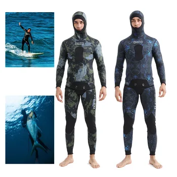 Профессиональная мужская одежда для рыбалки 3,5 мм, костюм для подводной охоты, камуфляжная раздельная одежда для защиты от холода для подводной охоты с подводным плаванием