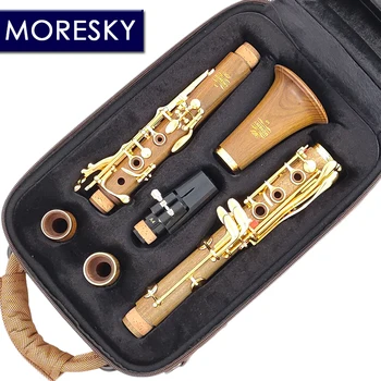 Профессиональный кларнет MORESKY Guatamalense/Cocobolo Wood Bb с позолотой, 18 клавиш, Sib Klarnet Clarinete M9 · GU