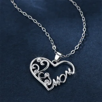 Роскошное женское ожерелье с подвеской в виде сердца Любви, Серебряные цепочки, Очаровательные Свадебные ожерелья с белым цирконием для женщин 4