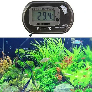 С термометром температуры, счетчиком воды, цифровым холодильником, аквариумом, зондом для рыб, датчиком для плавания, рептилиями, аквариумом 4