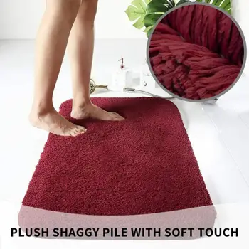 Сверхтолстые коврики для ванной из пушистого волокна, удобный и мягкий ковер для ванной комнаты, нескользящий впитывающий коврик, коврик для ног, коврик для душевой комнаты 0