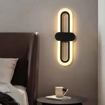 Светодиодный настенный светильник из черного золота, простое бра, современный квадратный настенный светильник для столовой, гостиной, прикроватной тумбочки, спальни, коридора, прохода.