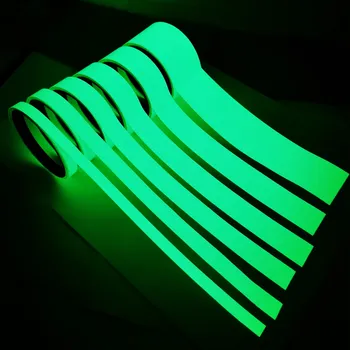 Светящиеся Лента 5м Зеленая предупреждение земным светом хранения лестницы анти-скольжения наклейка на раму велосипеда предупреждение светоотражающая флуоресцентная Лента