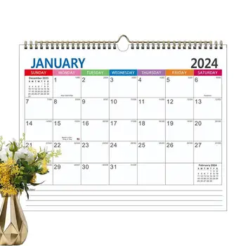 Семейный настольный календарь на 2023-24 Эстетичный минималистичный Ежемесячный настольный планировщик 14,7 * 11,4 дюйма, ежегодный календарный планировщик из плотной бумаги