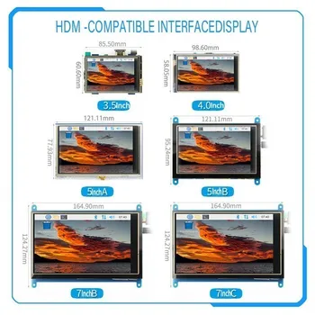 Серия HDMI 3,5 дюйма/4 дюйма/ 5 дюймов/ 7 дюймов Raspberry Pi 4-го поколения с резистивным/ емкостным сенсорным экраном