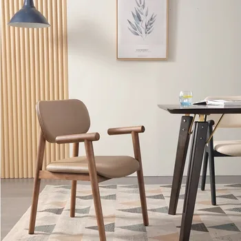 Современные обеденные стулья в скандинавском стиле с эргономичными кухонными подлокотниками, Обеденные стулья для гостиной, Балкон, Мебель для дома Silla Comedor B1