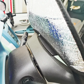 Солнцезащитный чехол на руль автомобиля Летний Солнцезащитный крем Жемчужный хлопок Алюминиевая пленка Складной Солнцезащитный щит на руль от ультрафиолета 3