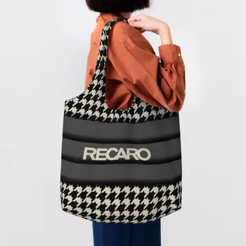 Сумка для покупок с логотипом Recaros, забавная холщовая сумка для покупок, сумки через плечо, портативная сумка для фотографий большой емкости