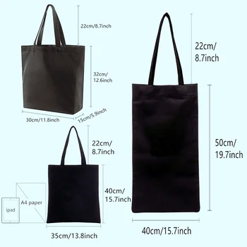Сумка-тоут Sphynx, женские сумки для покупок в стиле харадзюку, многоразовый мешок для одежды с принтом, черный 1