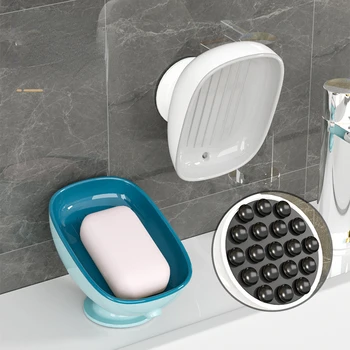 Супер присоска Фиксированная мыльница Контейнер для мыла в ванной комнате Самоотводящийся держатель для кухонной раковины Различные формы мыла