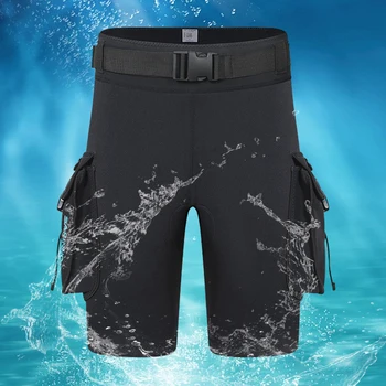 Технические шорты для гидрокостюма из неопрена толщиной 3 мм, сохраняющие тепло, брюки для подводного плавания унисекс, D-образная пряжка, отверстие для утечки для аксессуаров для снаряжения для дайвинга