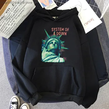 Толстовки System of A Down Band, Грустная Статуя Свободы, толстовки, винтажная Женская мужская одежда, пуловер Harajuku с длинным рукавом, повседневная