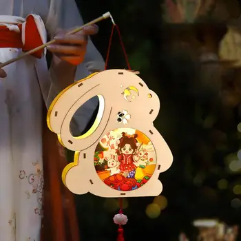 Фонарь в китайском стиле, очаровательные фонарики для фестиваля середины осени ручной работы, очаровательный кролик, Звездный лунный пирог для детского праздника