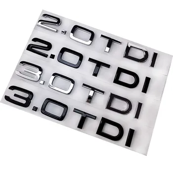 Хромированные Черные Буквы ABS 2.0 TDI 3.0 TDI Задний Багажник Логотип Багажника Значок Эмблема Наклейка Наклейка для Audi A3 A4 A5 A6 Q3 Q5 Q7 S7