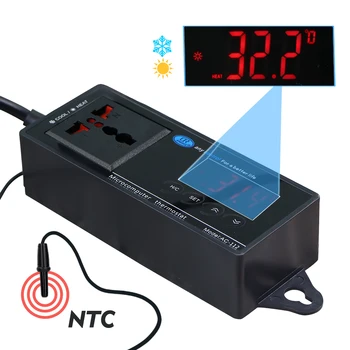Цифровой светодиодный датчик температуры Контроллер термостата террариума для рептилий Выходной Термостат Присоска для аквариумных садовых растений