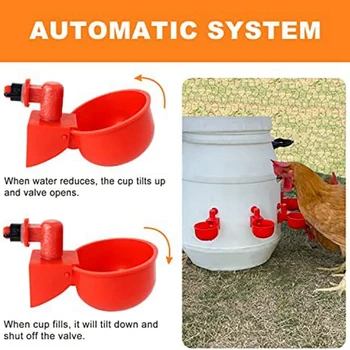 Чашки для воды для цыплят, миски для воды для цыплят, Автоматический набор для поения домашней птицы для уток, птиц, гусей 2