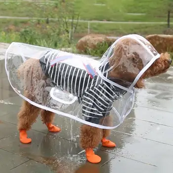 Экологичный дождевик для домашних животных с застежкой на пуговицу, Прозрачная одежда для собак, Регулируемая мягкая дождевик для собак, дождевик для домашних животных, дождевик для дождя